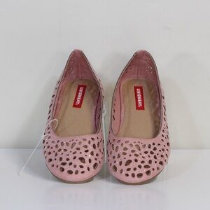 Union Bay Big Girls Pink Sliver Glitter Perforated Ballet Flats NWOT